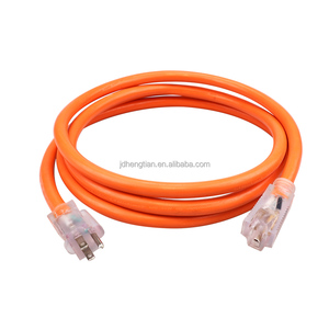 Câble d'extension extérieur robuste de calibre 12/3, étanche avec extrémité éclairée, flexible, résistant au froid, cordon électrique à 3 broches pour l'extérieur - Product Image 1