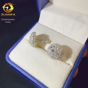 Pendientes <span class=keywords><strong>de</strong></span> Plata <span class=keywords><strong>de</strong></span> Ley 925 con Moissanita VVS Color D, Joyería <span class=keywords><strong>Fina</strong></span> <span class=keywords><strong>de</strong></span> Moda, Pasan la Prueba del Diamante, Estilo Hip Hop Iced Out - Product Image 6