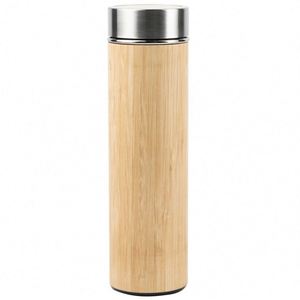 แก้วกาแฟสแตนเลสสองชั้นแบบกำหนดเองขายส่ง แก้วทรงตรงทำจากไม้ไผ่รักษ์โลก - Product Image 4