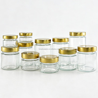 Bocaux en verre Ergo vides de 35ml, 50ml, 75ml, 100ml, 106ml, 140ml, 150ml, 160ml, 180ml, 200ml, 212ml, 220ml, 250ml, 314ml, 350ml, 380ml, 500ml, 750ml