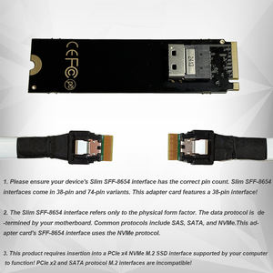 NVMe <span class=keywords><strong>M</strong></span>.<span class=keywords><strong>2</strong></span> NGFF到Slimline SAS (SFF-8654) 适配器卡的接口 - Product Image 3
