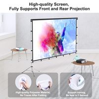 150 pouces HD Double face extérieur sol 3D Style 16/9 écran de Projection Portable noir blanc 120 pouces projecteur 2.6 pouces écran Lcd