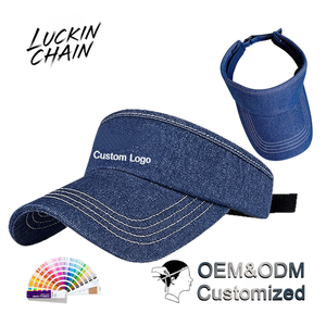 Casquette en jean tendance avec broderie nœud, style coréen, visière large, protection solaire, sans dessus, casquette de baseball polyvalente. - Product Image 1