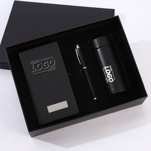 Premium PU Leather Executive <b>Notebook</b> Gift <b>Set</b> Textured Journal Tumbler Pen Digital Printing for Corporate Events Teacher - Product Image 1