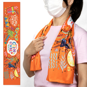 ผ้าเช็ดตัวเย็นพิมพ์โลโก้ได้ ขนาดใหญ่ 100x20 ซม. เย็นทันที |   การพิมพ์แบบซับลิเมชั่นสำหรับกีฬาวิ่งมาราธอนกลางแจ้ง - Product Image 2