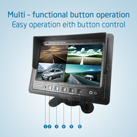 1080p 7 pouces rétroviseur LED moniteur universel voiture tableau de bord LCD rétroviseur caméra de recul Portable carte SD connexion USB OLED