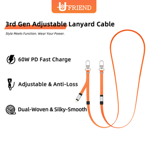 Cable de Carga con Cordón Ajustable para Teléfono - <span class=keywords><strong>Se</strong></span> Puede <span class=keywords><strong>Usar</strong></span> <span class=keywords><strong>como</strong></span> Correa para Bolso - Product Image 2