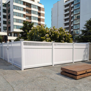 Clôture d'angle moderne en PVC de semi-intimité, couleurs personnalisées, poteaux de clôture de haute qualité pour la maison, le jardin, la cour basse et le contrôle des foules - Product Image 3