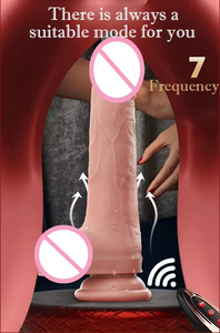 Telescopic Swing Liquid Silicone Dildo Real Flesh Touch Feeling 7 Frequency Wireless Remote Control Dildo <b>Vibrator</b> for Women - Product Image 2