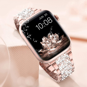 LeYi <span class=keywords><strong>Bracelet</strong></span> de luxe en diamant <span class=keywords><strong>Bracelet</strong></span> en métal en acier inoxydable <span class=keywords><strong>Bracelet</strong></span> de montre de remplacement en strass pour <span class=keywords><strong>Apple</strong></span> IWatch 8 9 7 <span class=keywords><strong>se</strong></span> - Product Image 6