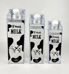 Kotak susu persegi segar Korea, cangkir iklan kotak susu Jepang dengan cetak pemanas logo 500ml 1000ml