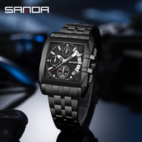 SANDA 5302 nouveauté Unique chine garçons montre à Quartz Vive bracelet en acier 3 cadrans travail chronographe stockage affaires montre-bracelet