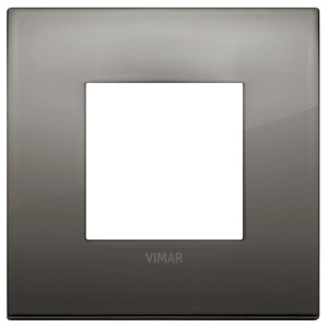 Vimar Wall <b>Switch</b> Plate Black Chrome 9.6x9.6cm Square Design - Product Image 1