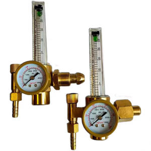 Débitmètre d'argon en laiton, vanne de réduction de pression de gaz, manomètre, vanne de pression de dioxyde de carbone avec tuyau de gaz de 10 pieds pour le soudage MIG/TIG - Product Image 1