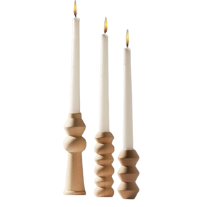 Juego de tres candelabros de madera de acacia, soporte decorativo de Navidad para el hogar y el Hotel, linternas de piedra y decoración de tarros de velas - Product Image 2