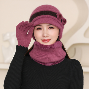 Nouveau design <span class=keywords><strong>Bonnet</strong></span> d'hiver thermique d'extérieur pour vieilles femmes, <span class=keywords><strong>bonnet</strong></span> tricoté pour garder la chaleur - Product Image 1