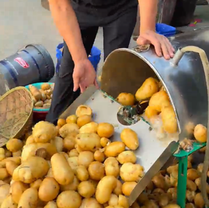 Máquina para limpiar patatas y batatas, elimina la suciedad sin dañar la piel. Pequeña lavadora de patatas de acero inoxidable - Product Image 3