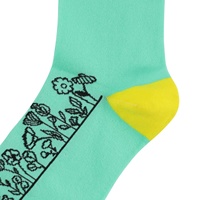Chaussettes à fleurs de dessins animés pour hommes avec des mots à leur sujet Chaussettes en coton Chaussettes unisexes à texte amusant