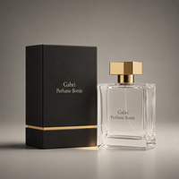Botol Parfum Hitam Label Pribadi OEM Kustom 50ml Dengan Kotak Botol Parfum 100ml Botol Parfum Mewah Dengan Kemasan Kotak