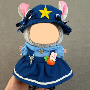 Ropa bonita <span class=keywords><strong>al</strong></span> por mayor de 17/15cm, solo vestido azul Labubo, conjunto de mono de sombrero de estilo único, traje accesorio azul sin muñeca incluida - Product Image 4