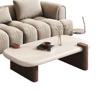 Table basse moderne en bois avec cadre en acrylique - Durable et facile à nettoyer, meuble décoratif pour salon, idéal pour les petits appartements