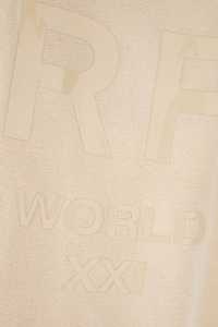 Camiseta Beige de algodón puro con cuello redondo acanalado morado de diseñador de la mejor calidad Logotipo impreso en la espalda - Product Image 3