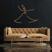 Derviche giratorio, arte de pared islámico de Metal, decoración islámica minimalista Mevlana Rumi, arte de pared sufí, regalo musulmán, arte islámico, decoración árabe