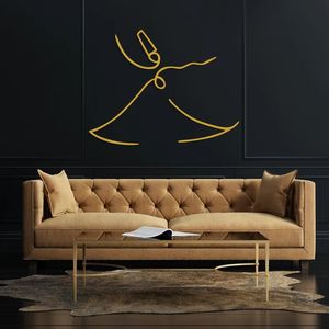 Vorticoso derviscio in metallo islamico da parete arte minimalista Mevlana <span class=keywords><strong>Rumi</strong></span> islamica decorazione Sufi da parete arte musulmana regalo di arte islamica arredo arabico - Product Image 2