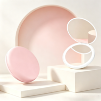 Miroir cosmétique compact portable multifonctionnel éclairé à double face avec rabat pour étudiantes et jeunes filles – Petit miroir pliable pour retouches rapides