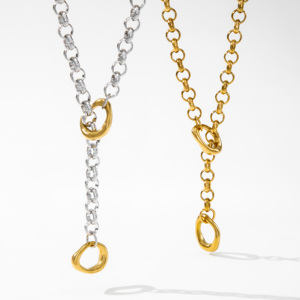 YF5079 New Arrivals Waterproof Jewelry Minimalist 18K Gold Plated Stainless Steel O Shaped <strong>Long</strong> Chain Sweater <strong>Necklace</strong> - Product Image 1