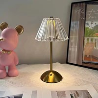 Lampe de table LED sans fil à capteur tactile, rechargeable sur batterie, alimentée en courant continu, en fer, à intensité variable, pour hôtel, bar, chambre à coucher