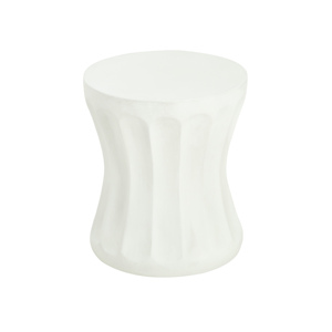 Outdoor Round Concrete Side <b>Table</b> Antique <b>White</b> Mgo Living Room <b>End</b> <b>Table</b> - Product Image 5