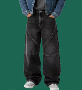 Jean ample de charpentier pour homme 2026, style vintage délavé, coupe large, mode Y2K, pantalon en denim streetwear, coupe décontractée, vente en gros - Product Image 4