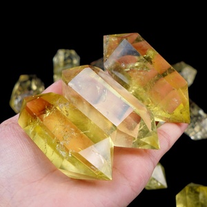 Cristal de Cuarzo Citrino Natural de Alta Calidad Pulido, Puntas Dobles de Cristal de Cuarzo Citrino en Venta - Product Image 3