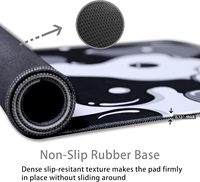 Grand Tapis de Souris XXL Antidérapant pour Jeu, Imperméable en Caoutchouc, Mignon Noir & Blanc, et Tapis de Clavier Gris