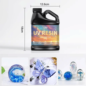 LEQU Pegamento UV Transparente de Curado Rápido Happy And Fun 500g, Adhesivo UV para Joyería, Unión de Vidrio y Manualidades con Resina - Product Image 6