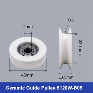 Sen Guang オールセラミックガイドホイール ワイヤードローイングベルトタイプ ISO9001認証取得済み 外径45mm OEM 長寿命耐摩耗性 - Product Image 2
