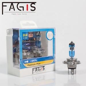 Juego de Faros Delanteros Halógenos Fagis Auto H4 12V 60/55W Blanco Cálido, Base de Acero Inoxidable, Caja de Vidrio de Cuarzo P43T - Product Image 1