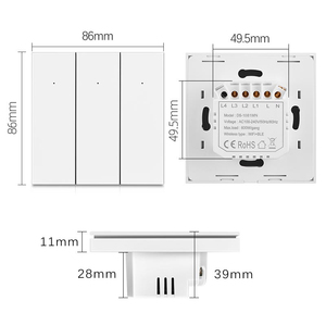 Langyeao Matter WIFI Smart EU UK 1 2 3 GANG สวิตช์ไฟติดผนังปุ่มรีโมทควบคุมด้วยเสียง Alexa <span class=keywords><strong>Google</strong></span> <span class=keywords><strong>Siri</strong></span> homekit ไม่มีความเป็นกลาง - Product Image 6