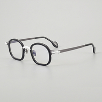 Gafas clásicas de titanio de dos colores, venta al por mayor, monturas de gafas ópticas para mujer, logotipo personalizado, acetato, ordenador, marcos de luz anti-azul
