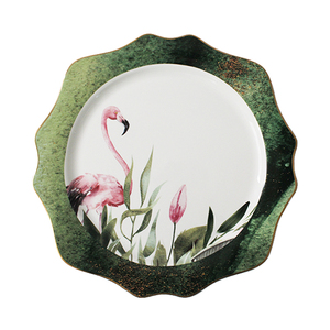 Assiettes de Présentation Fire Bird – Services de Table en Céramique Fine Porcelaine Osseuse – Assiettes Personnalisées Type Tournesol Bleu - Product Image 1