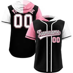 Sweat-shirt à capuche personnalisé pour le baseball, avec boutons, nom, numéro et nom d'équipe, unisexe, adulte, anti-humidité - Product Image 1