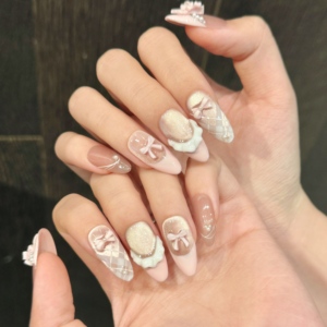 <span class=keywords><strong>Ongles</strong></span> Artificiels Avec Strass Rose Paillettes Ballerine Faite À La Main Haute Qualité <span class=keywords><strong>Ongles</strong></span> Conception Amande Presse sur <span class=keywords><strong>Ongles</strong></span> - Product Image 2