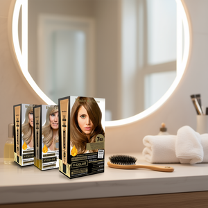 Tinta de Tatuaje Cosmético Permanente Orgánica No Tóxica V-Color de Thader Pharma 703 Rubio Medio Dorado Natural Sin Amoníaco Líquido Dorado - Product Image 3