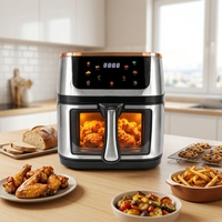 Friteuse à air numérique intelligente multifonctionnelle en acier inoxydable 12L, design moderne carré, pour frites, cuisine domestique
