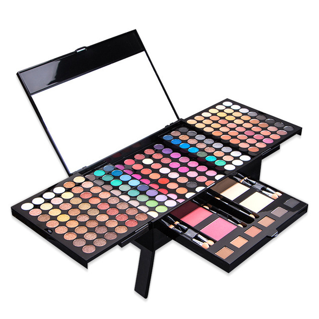 Eye Shadow Contouring Blush Eyebrow Powder Makeup Tools Carrying Professional Make up Kit Beauty Cosmetics Makeup Set With Light