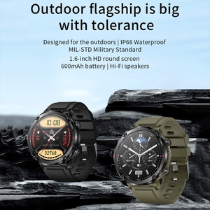 Shopify Drop เรือ 1.6 นิ้ว T30 กีฬากลางแจ้งกันน้ําสมาร์ทเพลงนาฬิกา, สี: สีดํา + ซิลิโคน - Product Image 2