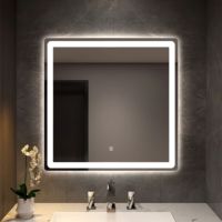 Espejo de Baño Inteligente LED Multifuncional Irregular Personalizado, Montado en la Pared, con Desempañador y Botones Táctiles Inteligentes para Hotel