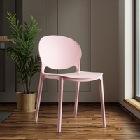 Chaise de salle à manger en plastique de style nordique moderne avec dossier simple et élégant, marque Zhishu, garantie 1 an, pour utilisation dans le salon