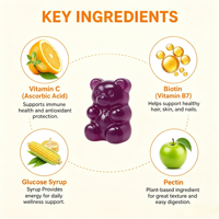 Compléments vitaminiques à marque privée, vitamine C liposomale, collagène 1000 mg, gommes à la vitamine C pour la peau